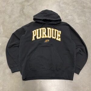 Purdue Boilermakers Black Hoodie Pullover Sweatshirt Mens Size L J America
